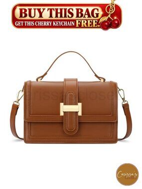 ✨Crossbody Bag Top Handle Purse Vegan PU Leather Small Designer Handbag